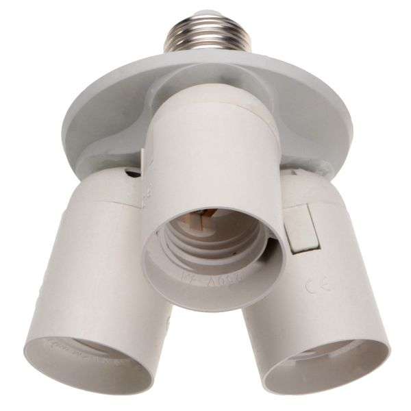 One E27 To Three E27 Light Bulbs Base Adaptor Socket Splitter Photography Lamp