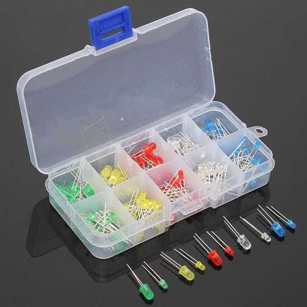 150Pcs 3MM 5MM LED Light White Yellow Red Green Assorted Assortment Kit DIY Set