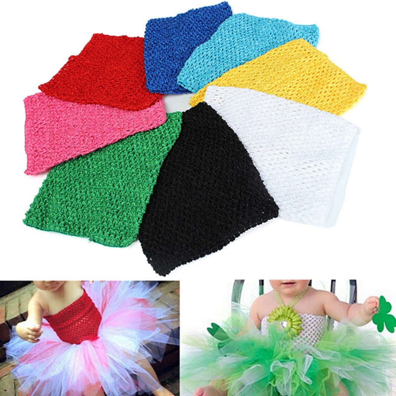 9 inch Children Girls Crochet Tube Top Elastic Waistband Head Hairband DIY Girl
