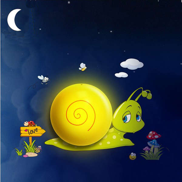 Light Sensor Wallpaper Snail LED Night Light DIY Decoration