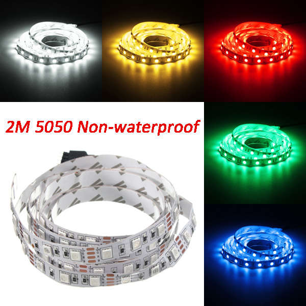 2M DC12V 28.8W 120 SMD 5050 Non-waterproof Red/Blue/Green/White/Warm White/RGB