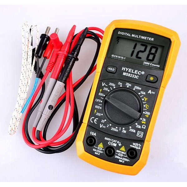 HYELEC MS8233C Multifunction Mini Digital Multimeter With Buzzer DMM AC DC Temp