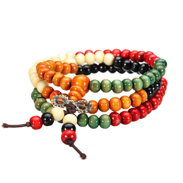 Tibetan Colorful Buddha Buddhist Prayer Beads Bracelet Multilayer