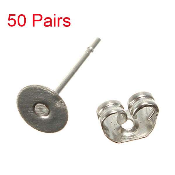 DIY Stainless Steel Earring Pin Blank Ear Stud Jewelry Findings