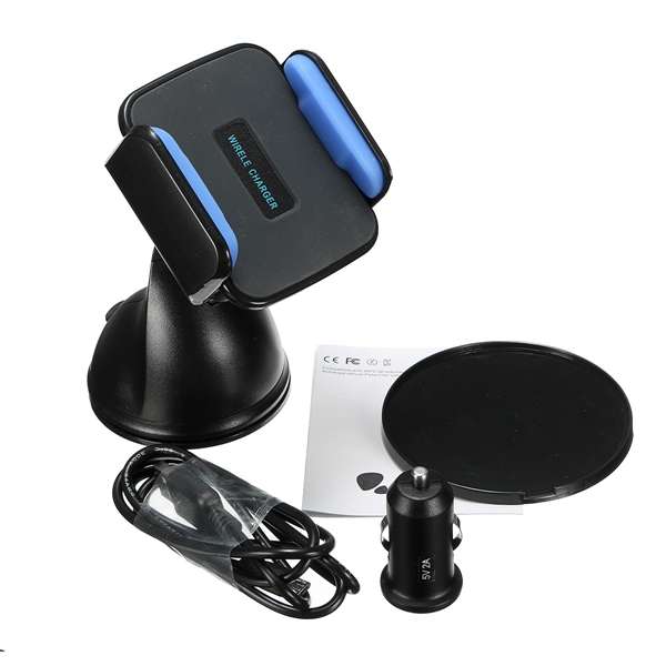 Qi Wireless Car Charger Transmitter Cradle 360¿¿ Rotation Adjustable Dashboard