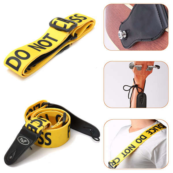 Adjustable Guitar Strap Yellow Guitar Belt for Electric Acoustic Guitar Bass