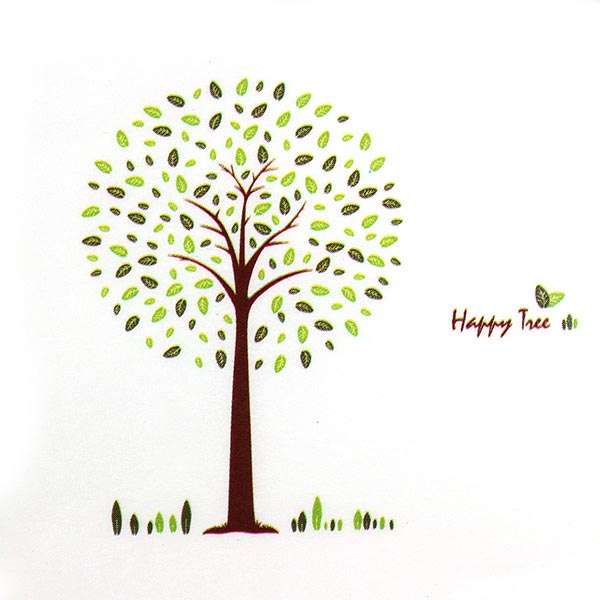 Happy Tree PVC Wall Sticker Wallpaper 2189