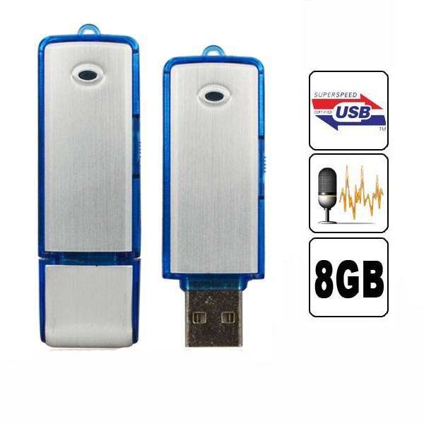 2 In 1 Mini 8GB USB 2.0 Digital Voice Recorder Rechargeable Recording Pen Drive