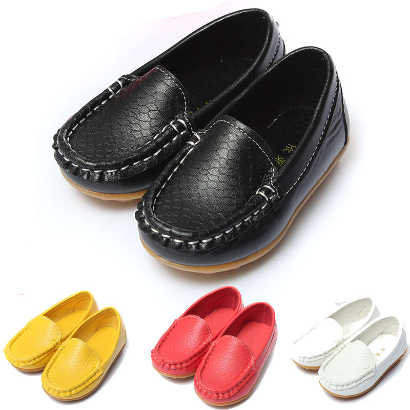 Children Shoes PU Leather Sneakers Casual Flats Kids Boys Girls Boat Soft Sole
