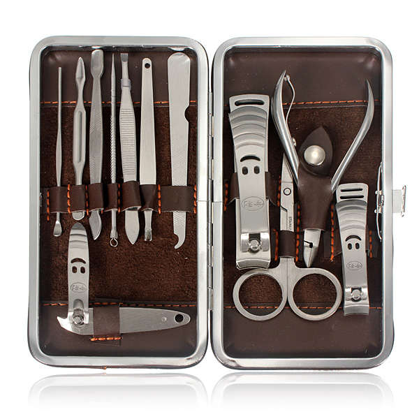 12pcs Nail Care Clipper Pedicure Scissor Tweezer Manicure Set Kit