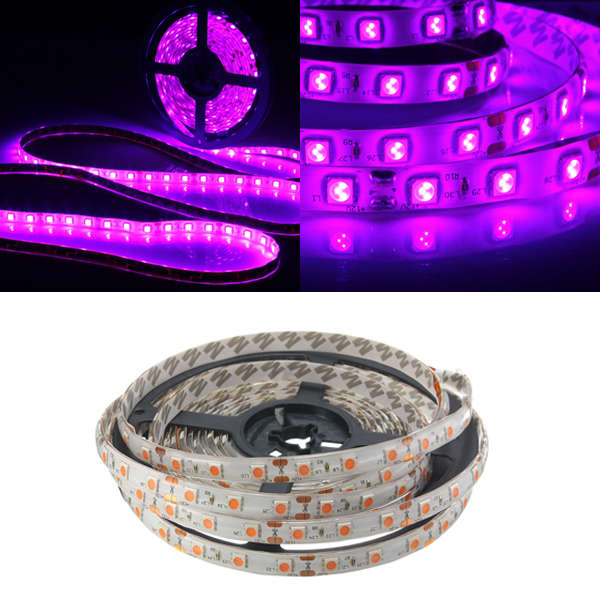 0.5/1/2/3/4/5M 5050 UV Ultraviolet Purple Waterproof Strip Lamp Black Light 12V