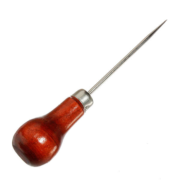 Wooden Handle Leather Stitching Sewing Awl Repair Tool