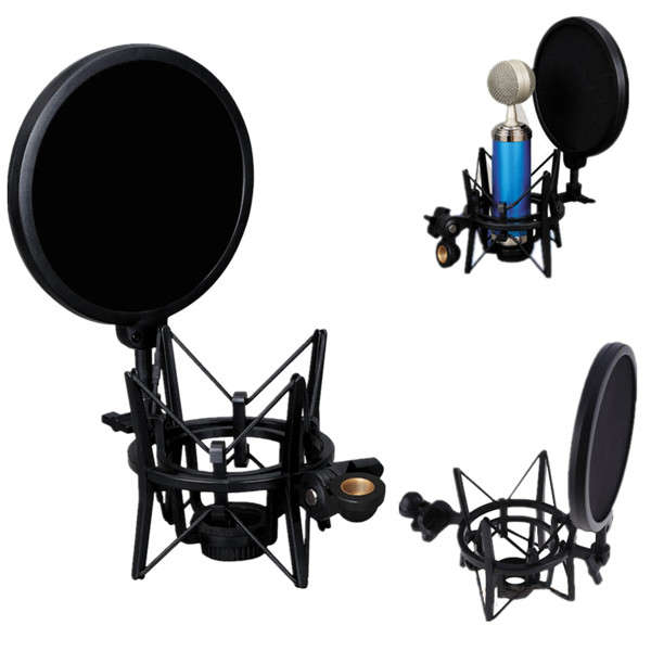 Professional Microphone Mic Shock Mount Studio Stand Pop With Shield Filter Scr