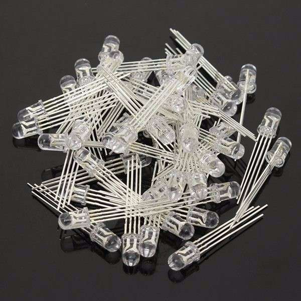 50 Pcs LED RGB Common Cathode 4-Pin F5 5MM Diode
