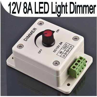DC 12V 8A Adjustable Dimmer Switch Control For Single Color LED Strip