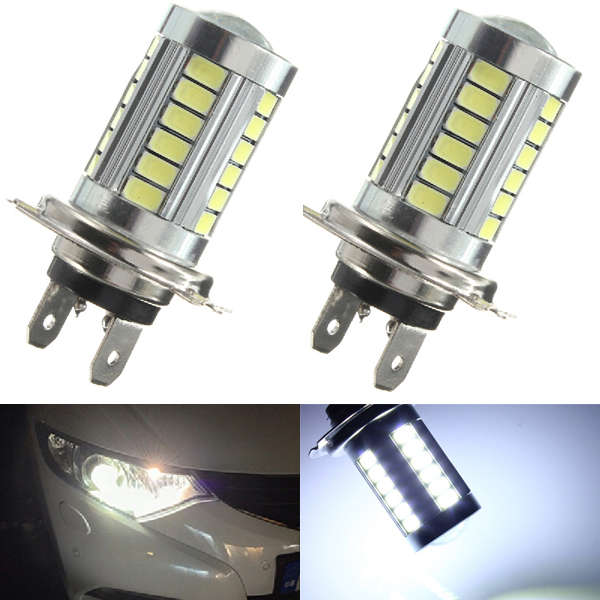 H7 5630 33 SMD White LED Car Lens DRL Fog Headlight Light Bulb