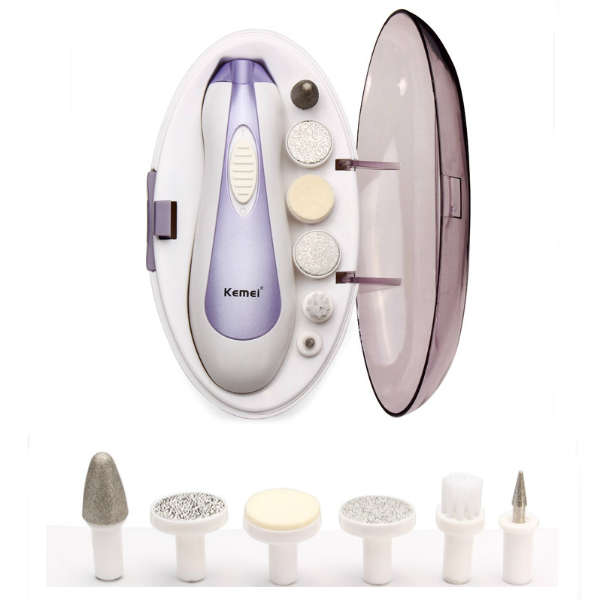 6 In 1 Electric Nail Grinding Device Manicure Pedicures Set LED Light