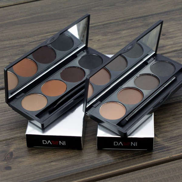 Professional Makeup 4 Colors Eyebrow Powder Palette With Brush
