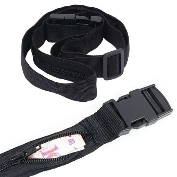 Zip Pocket Hidden Travel Waist Money Belt Wallet Ticket Protect