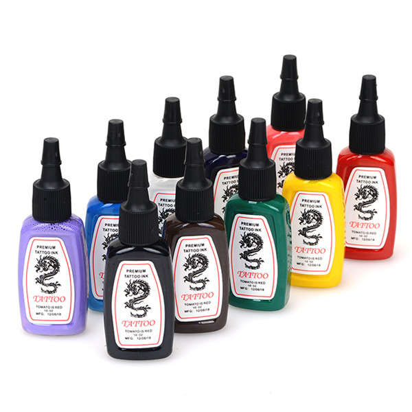 10-Color 15ml 1/2 oz Tattoo Inks Pigment Complete Set