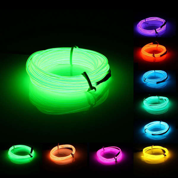 5M EL Led Flexible Soft Tube Wire Neon Glow Car Rope Strip Light Xmas Decor DC