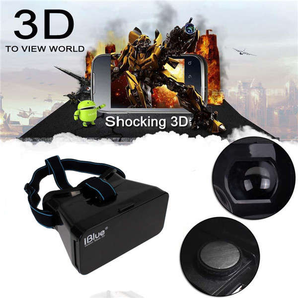 iBlue Plastic VR Virtual Reality Google Cardboard 3D Glasses Movie Magnet Head