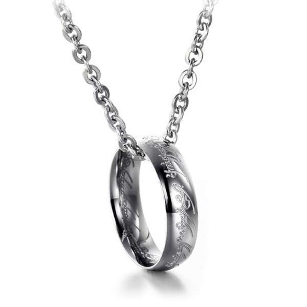 Unisex Lord Of The Ring Pendant Chain Necklace Titanium Steel