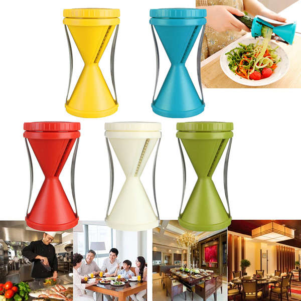 Kitchen Spiral Shred Veggies Cutter Stainless Steel Fruit Vegetable Slicer