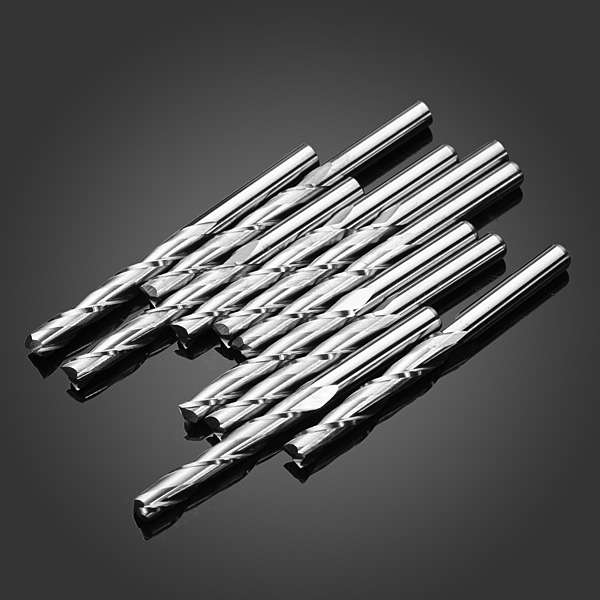 10pcs 3.175*22mm 2 Flutes Milling Cutters CNC Cutting Tool Parts