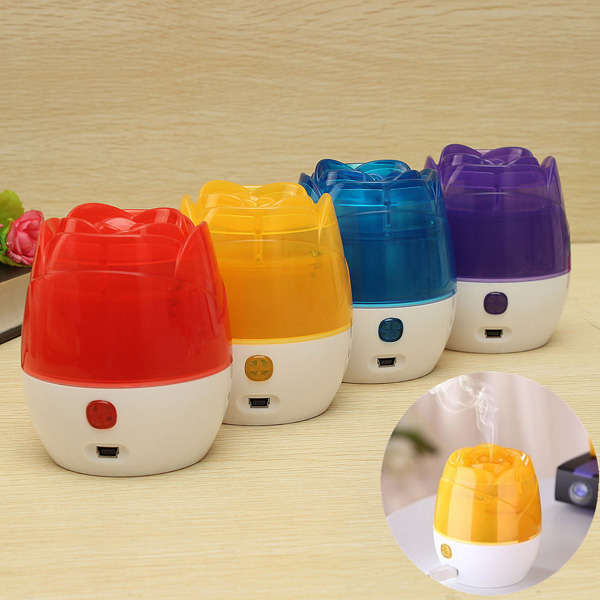 Mini 150ml Rose USB Home Bedroom Office Humidifier Purifier LED Mist Diffuser