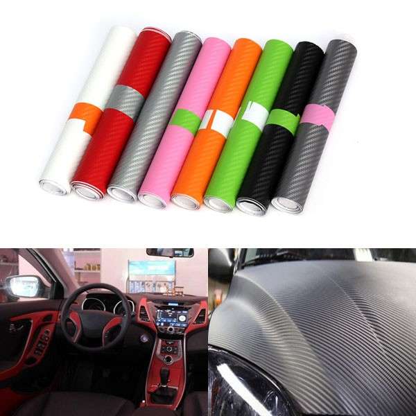 200x20cm DIY 3D Carbon Fiber Vinyl Wrap Roll Film Sticker Car home Decal Sheet