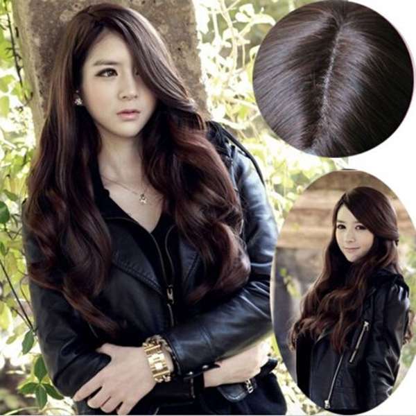 70cm Women Long Wavy Curly Hair Piece Wigs 3 Colors