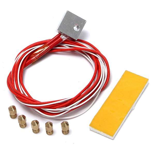 3D Printer Heating Aluminum Block Thermistor With 0.4mm Nozzle Kit For MK8 Extr