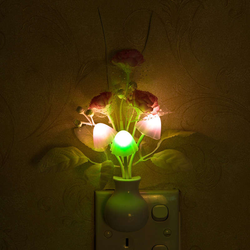 Lilac LED Light-operated Night Light 7 Colors Changing Artificial Flowers Light