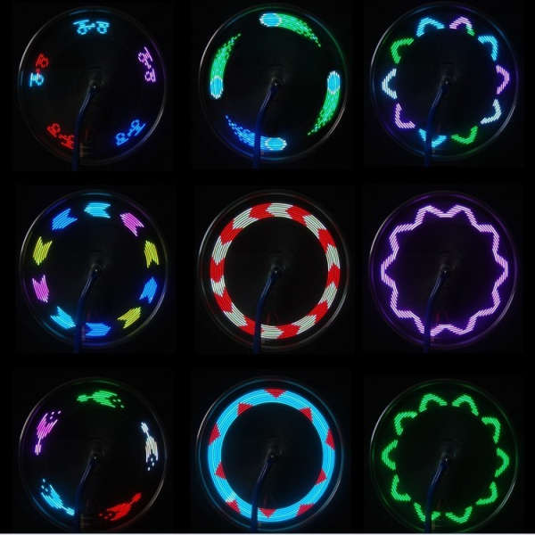 7LED 30 Patterns Wheel Spoke Wire Tyre Flash Light for Motor Bicycle