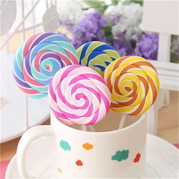 Lovely Lollipop Eraser Novelty Shape Stationary Eraser For Kids Gift Bag Filler