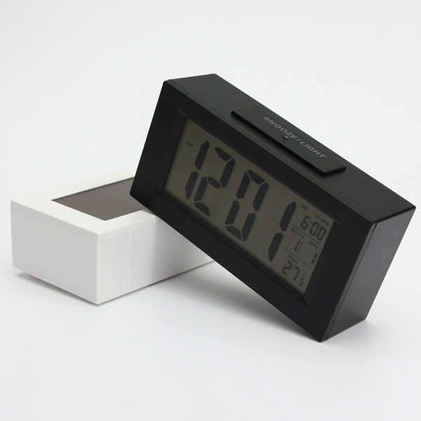 Large LCD Display Digital Snooze Alarm Clock Thermometer LED Backlight