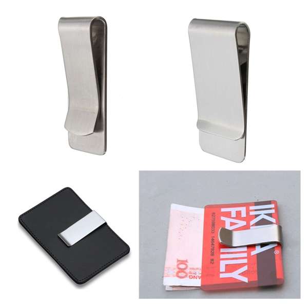 Slim Stainless Steel Money Clip Pocket Wallet Credit Card Holder