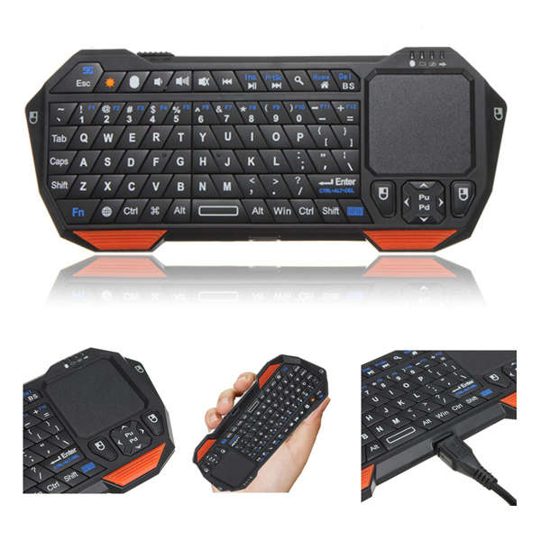 Mini Bluetooth Wireless Keyboard Touchpad Mouse For iPad PC