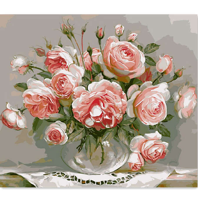 Numbers Kit DIY Painting Flower Oil Frameless Painting Digital Drawing Home Caf