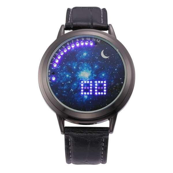 CXZ19 Fashion Casual Digital Watch Men Women Wrist Watch Leather Watch