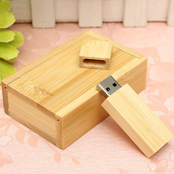 4G/8G/16G/32G Wooden USB 2.0 Flash Drive Bamboo U Disk + Wood Case