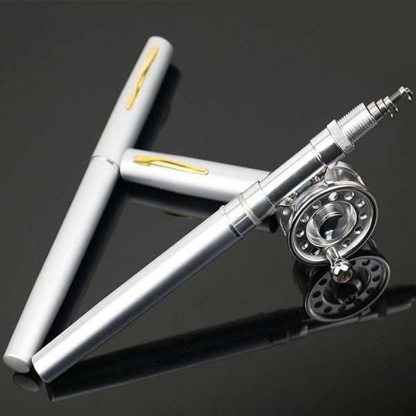 1M Mini Telescopic Pen Fishing Rod Fly fishing Rockies Pole Wheel FRP Hard Fish