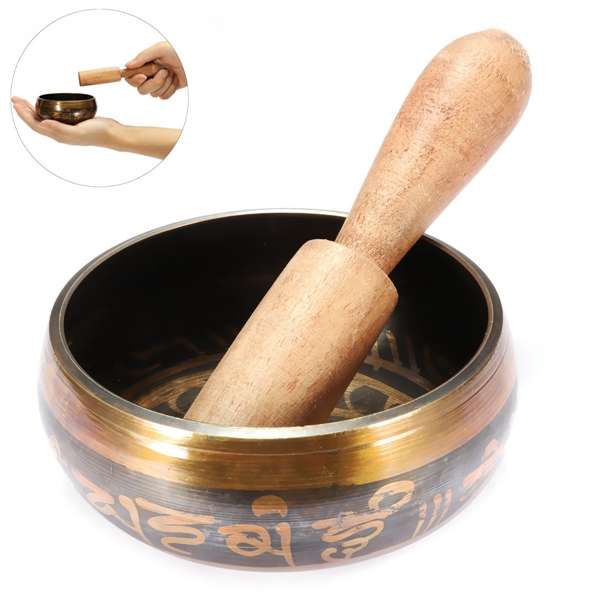 85mm Tibetan Brass Buddhism Singing Yoga Bowl for Chakra Meditation Healing