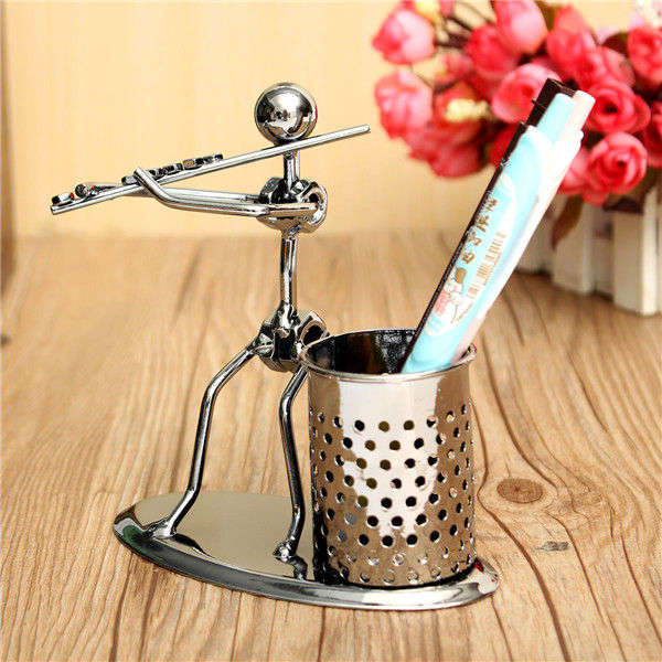 Metal Music Artist Pencil Pen Holder Pen Container Desktop Organizer Storage Ho