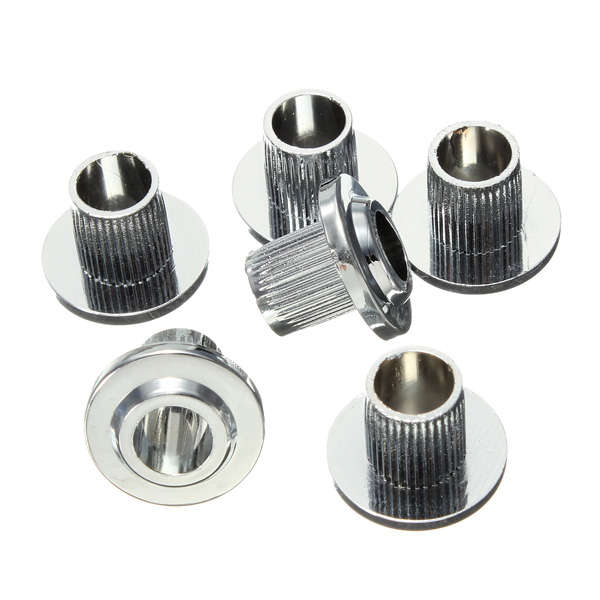 6 x Vintage Guitar Tuner Conversion Bushings Adapter Ferrules Chrome