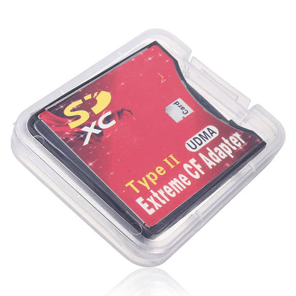 SD SDHC SDXC To CF Type II Compact Flash Memory Card Adapter