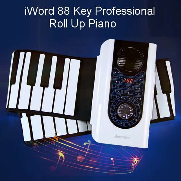 iWord 88 Key Professional Roll Up Piano With MIDI Keyboard