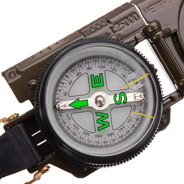 3 In 1 LED Military Marching Outdoor Camping 360 Lensatic Compass
