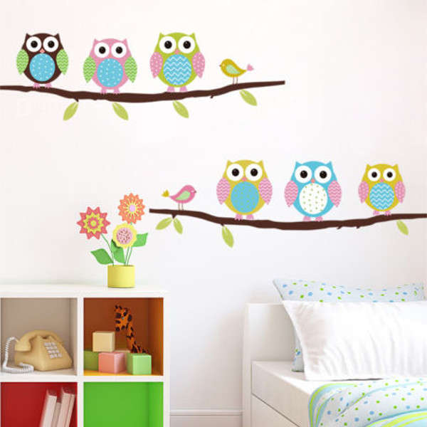 Removable Owl Birds Branch Vinyl Kids Room Wall Stickers